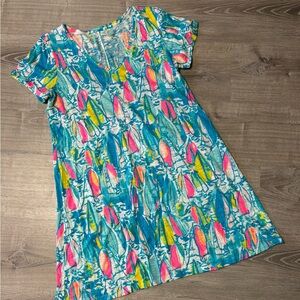 Lilly Pulitzer V-neck Sailboats Cotton Dress